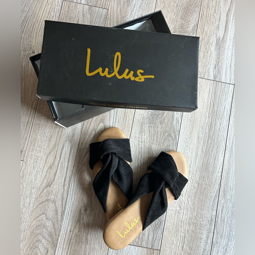 Brand new lulus suede slides